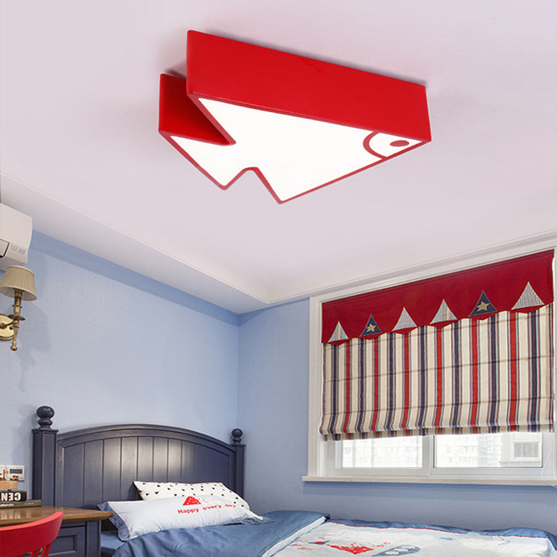 Kids' Cartoon Triangle Fish Ceiling Lamp - LED Flush Mount Light for Child's Bedroom or Living Room