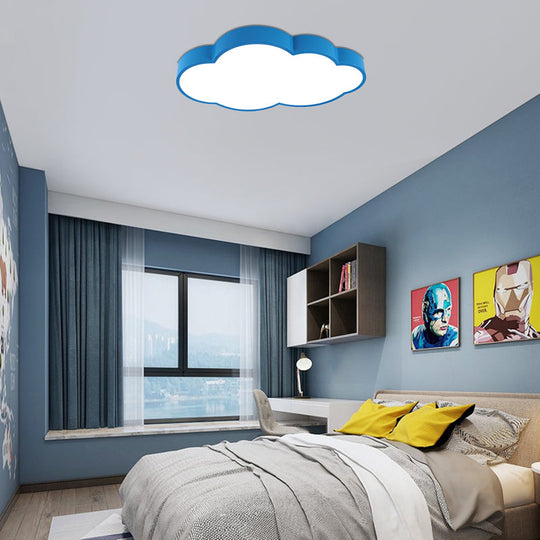 Modern Cloud Ceiling Lamp & Led Flush Light For Hallway - Acrylic Metal Undertint