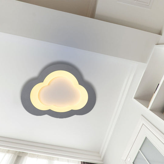 Modern Acrylic LED Flush Mount Cloud Ceiling Light for Play Room