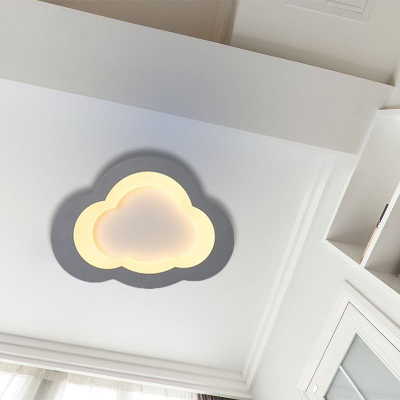 Modern Acrylic Led Flush Mount Cloud Ceiling Light For Play Room