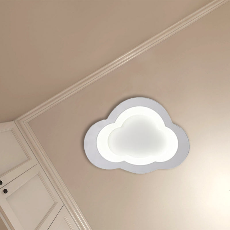 Modern Acrylic Led Flush Mount Cloud Ceiling Light For Play Room White / 10 Warm