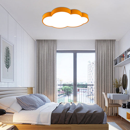 Modern Cloud Ceiling Lamp & Led Flush Light For Hallway - Acrylic Metal Undertint