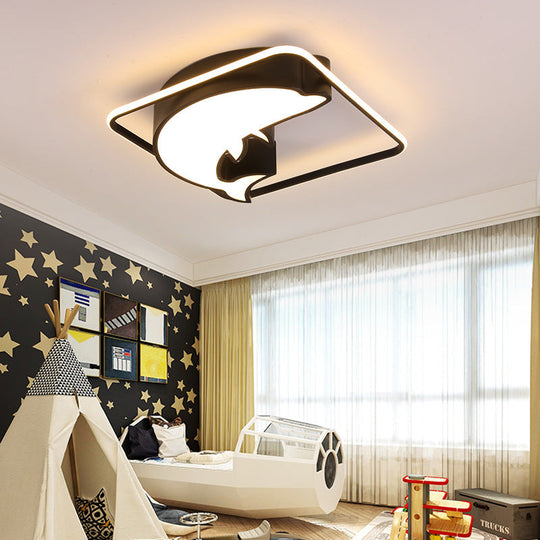 Dolphin LED Ceiling Mount Light: Animal Acrylic Lamp for Kids Bedroom