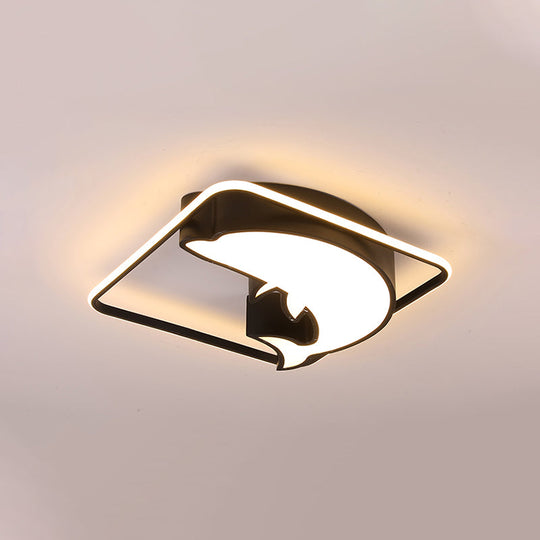 Dolphin Led Ceiling Mount Light: Animal Acrylic Lamp For Kids Bedroom