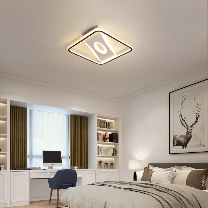 Square Nordic Flush Mount Light with Integrated LED and Warm/White Options, 16-35.5" Widths