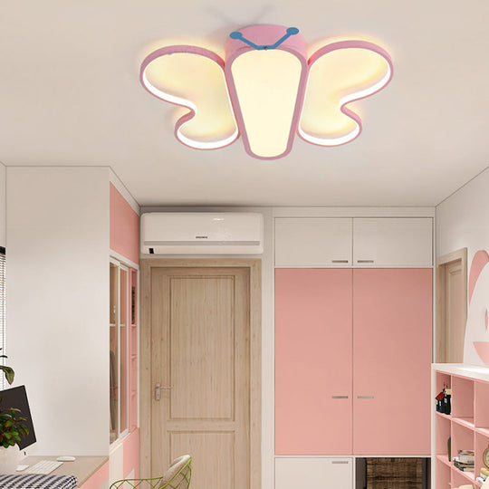 Applique murale en forme d'insecte mignon en forme de papillon en rose pour chambre de fille et balcon