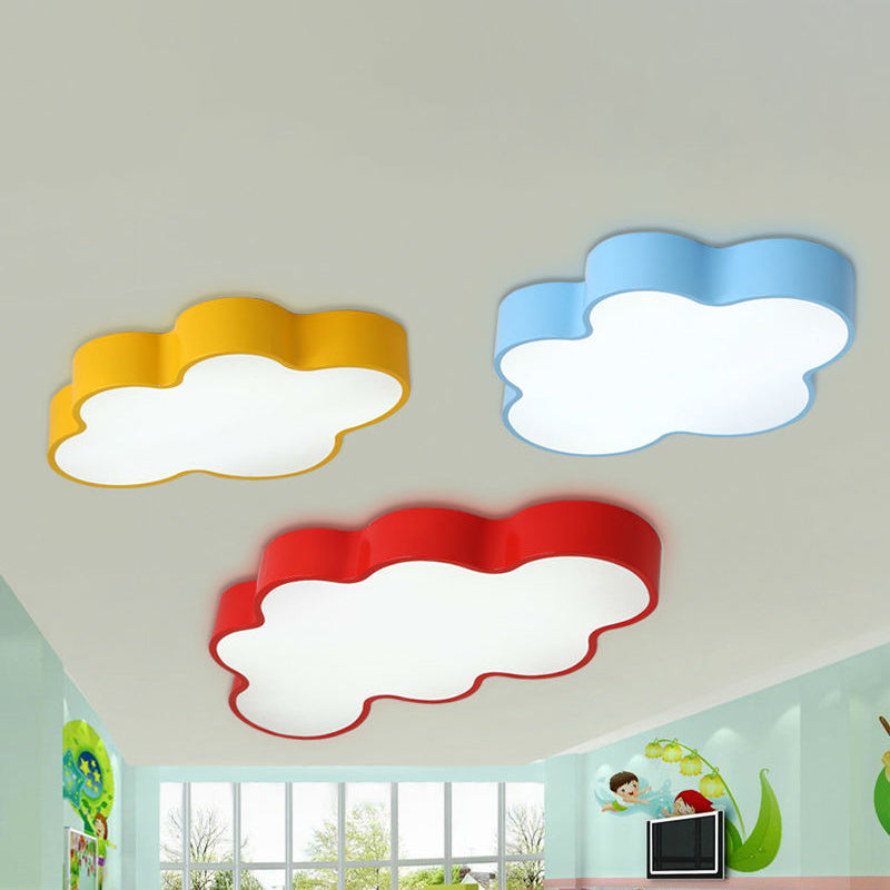 Yellow Cloud Close To Ceiling Led Light Flush Mount In White/3 Colors 19.5/23.5/35.5 Wide