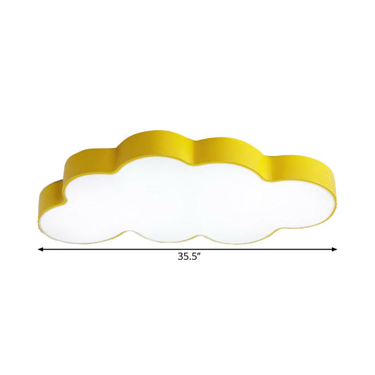 Yellow Cloud Close To Ceiling Led Light Flush Mount In White/3 Colors 19.5/23.5/35.5 Wide