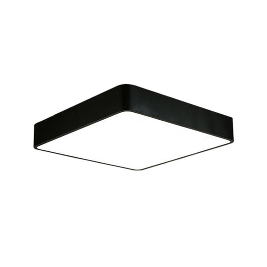 Nordic Square Flush Mount Lamp: Acrylic LED Ceiling Light for Office (Black/White, 16"/23.5"/39" Wide)