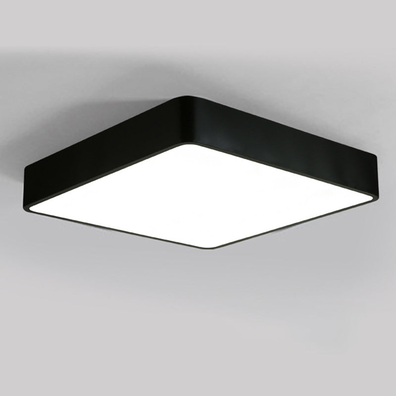 Nordic Square Flush Mount Lamp: Acrylic LED Ceiling Light for Office (Black/White, 16"/23.5"/39" Wide)