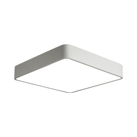 Nordic Square Flush Mount Lamp: Acrylic LED Ceiling Light for Office (Black/White, 16"/23.5"/39" Wide)