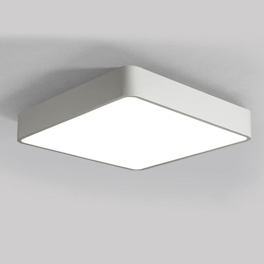 Nordic Square Flush Mount Lamp: Acrylic LED Ceiling Light for Office (Black/White, 16"/23.5"/39" Wide)