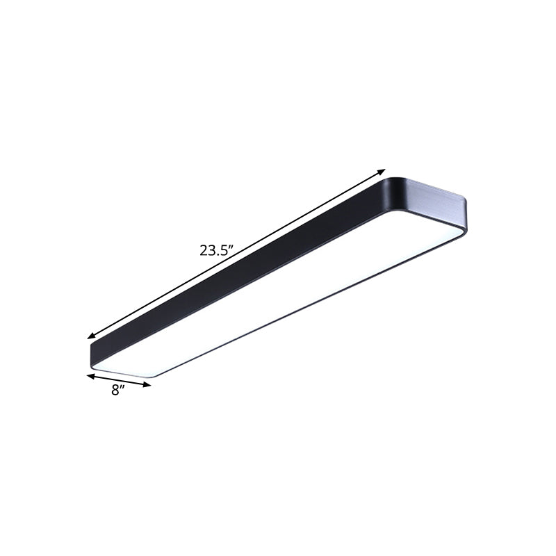 Led Ceiling Lamp For Conference Rooms Simplicity Black Flush Light With Acrylic Shade (23.5/47/59