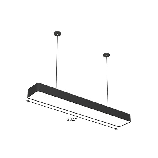 Modern Black Led Linear Ceiling Lamp For Office - Acrylic Adjustable Widths