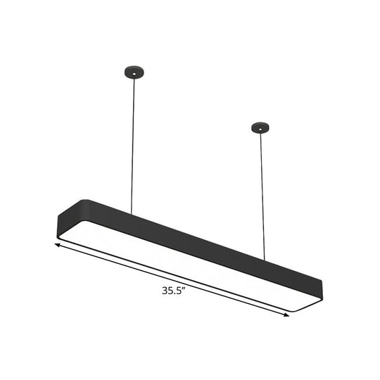 Modern Black Led Linear Ceiling Lamp For Office - Acrylic Adjustable Widths