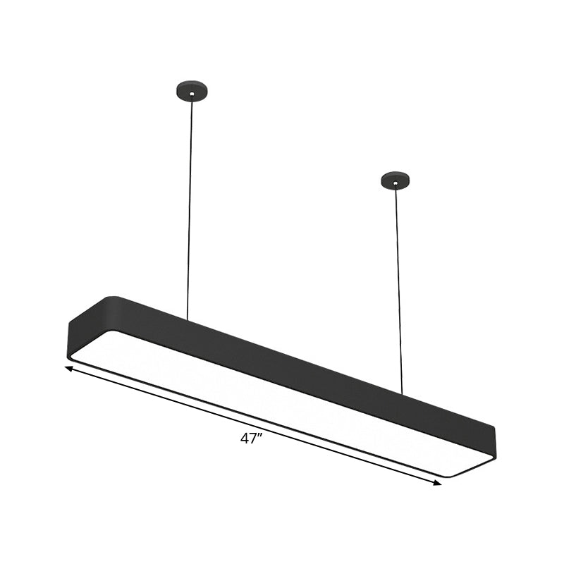 Modern Black Led Linear Ceiling Lamp For Office - Acrylic Adjustable Widths