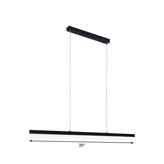 Minimalist Rectilinear Acrylic Led Pendant Light In Warm/White - Available 3 Length Options