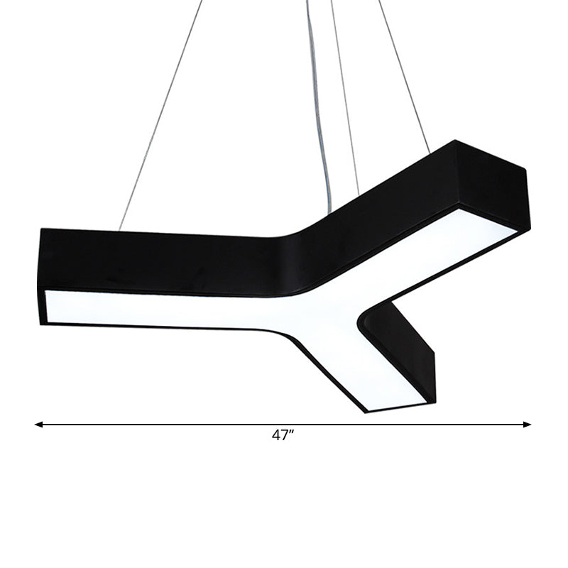 23.5"/35.5"/47" Nordic Black LED Office Pendant Lamp with Y Shaped Acrylic Shade – Warm/White Light