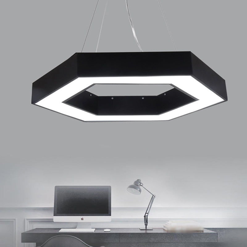 ModernAcrylic Hexagonal Hanging Pendant  in Black/White for Office