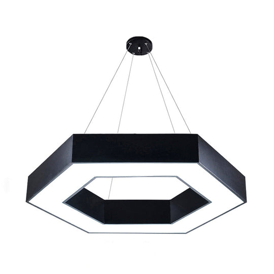 ModernAcrylic Hexagonal Hanging Pendant  in Black/White for Office