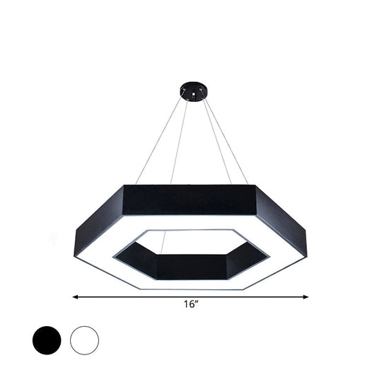 ModernAcrylic Hexagonal Hanging Pendant  in Black/White for Office