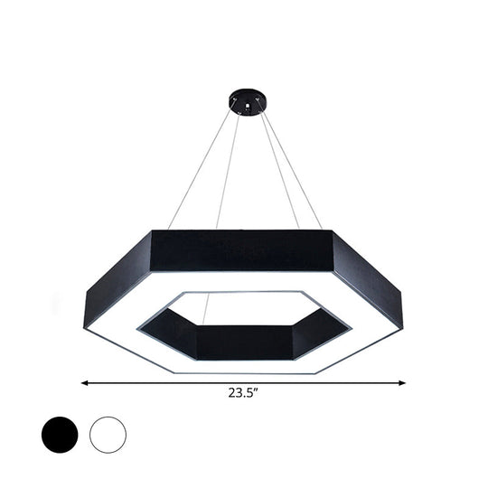 ModernAcrylic Hexagonal Hanging Pendant  in Black/White for Office