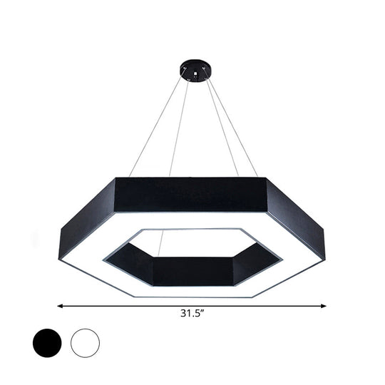 ModernAcrylic Hexagonal Hanging Pendant  in Black/White for Office