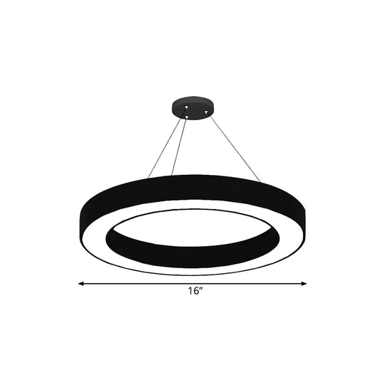 Circular LED Pendant Light in Black