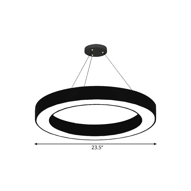 Circular LED Pendant Light in Black