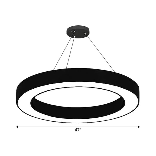 Circular LED Pendant Light in Black