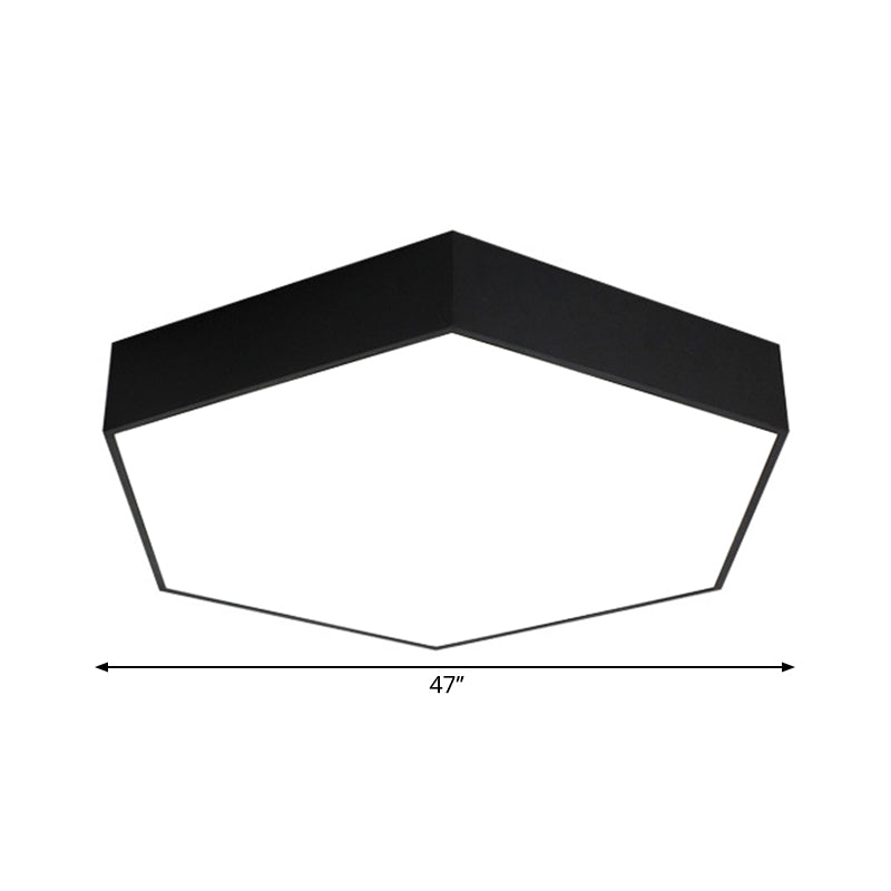 Modern Honeycomb Acrylic Led Ceiling Lamp - Black Flush Mount For Office (18/23.5/47 W)