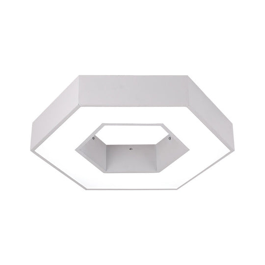 Contemporary Hexagon LED Ceiling Light in Black/White - 16"/19.5"/31.5" W