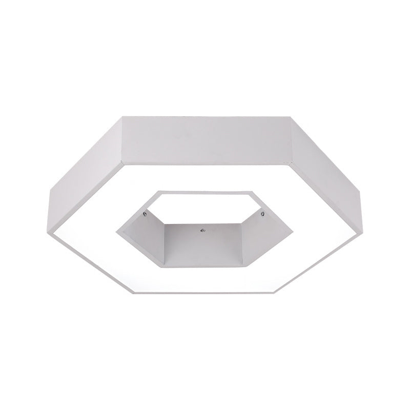 Contemporary Hexagon Led Ceiling Light In Black/White - 16/19.5/31.5 W White / 16