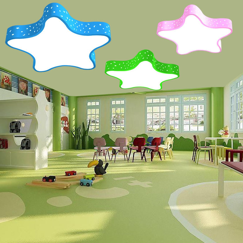 Kids Led Star Shaped Ceiling Fixture In Red/Pink/Yellow Blue