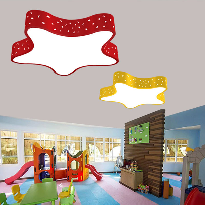 Kids LED Star Shaped Ceiling Fixture in Red/Pink/Yellow