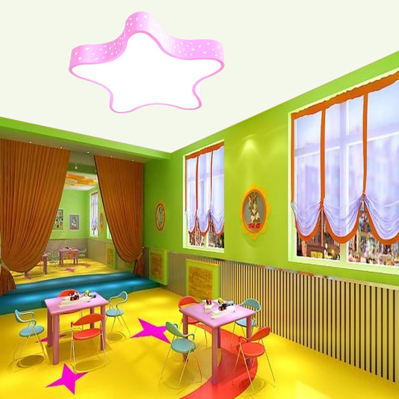 Kids LED Star Shaped Ceiling Fixture in Red/Pink/Yellow