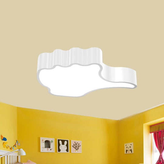 Kids' Acrylic LED Flush Light Fixture: Gesture Classroom Ceiling Mount in Red/Pink/Green