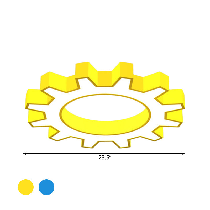 Cartoon Led Ceiling Light In Yellow/Blue Available 3 Sizes: 16/19.5/23.5