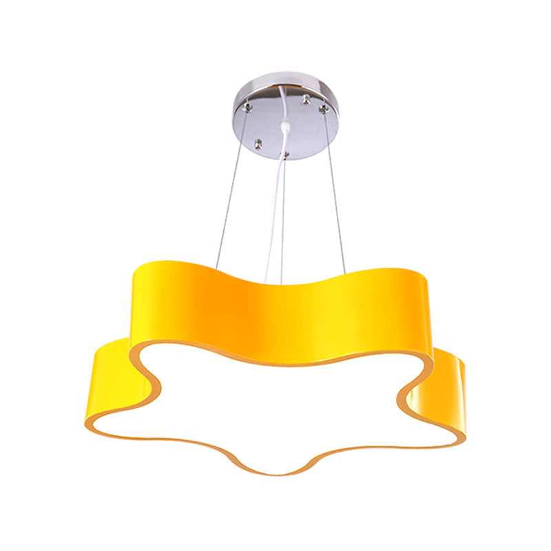 Kids LED Hanging Light with Colorful Finish and Star Acrylic Shade - Child Care Centre Pendant, 11"/15" W