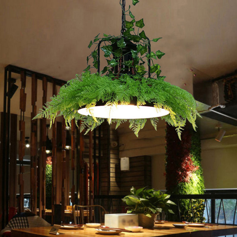 Industrial LED Pendant Lamp in Burst/Barn/Birdcage Design, Pink/Green/Purple Finish Iron, for Bistro