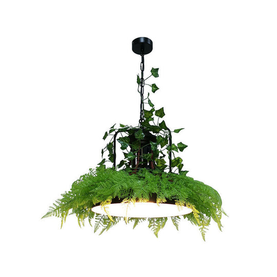 Industrial Led Pendant Lamp In Vibrant Pink Green And Purple For Bistro - Burst/Barn/Birdcage Plant