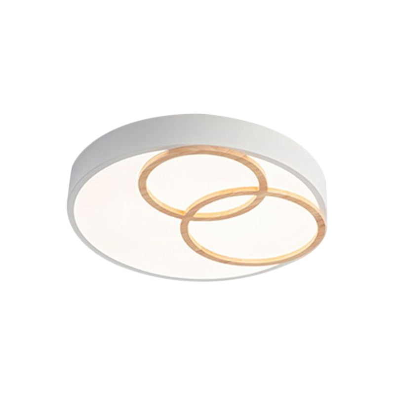 Nordic Flush Ceiling Light | Grey/White Rounded 14/18/21.5 Width Led Metallic Fixture