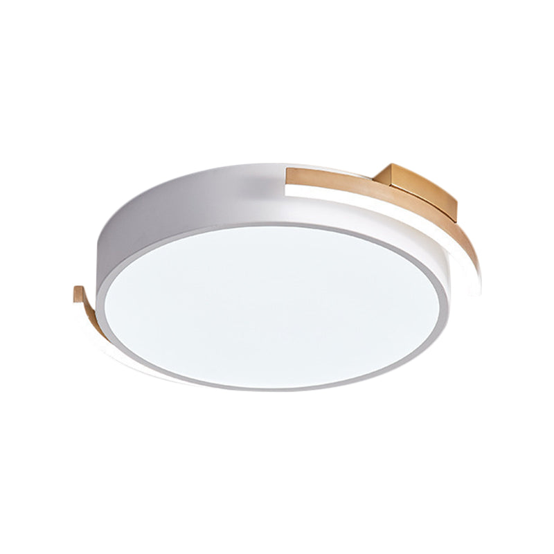 Round Flush Mount Modern Metallic Led Lighting - 19.5/25.5 Diameter Black/White Warm/White Light