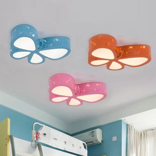 Cartoon Butterfly LED Ceiling Lamp for Girls' Room - Flushmount Acrylic Light