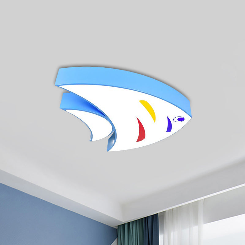 Underwater Adventure Led Flush Mount Lamp - Colorful Acrylic Tropical Fish Design For Childrens Room