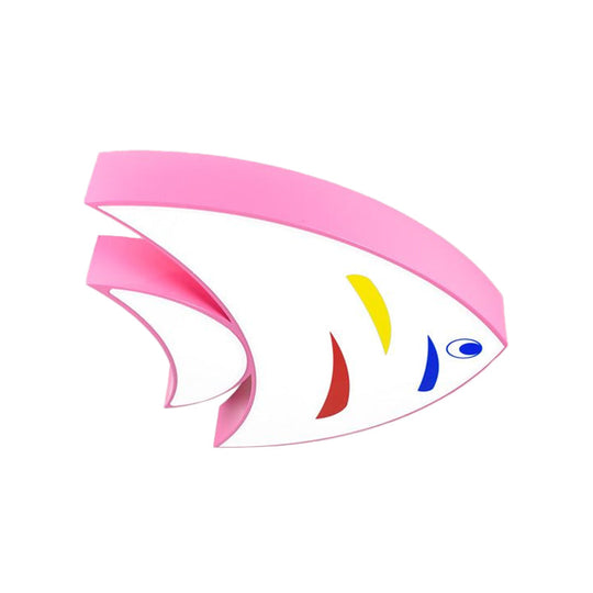 Underwater Adventure LED Flush Mount Lamp - Colorful Acrylic Tropical Fish Design for Children's Room Ceiling