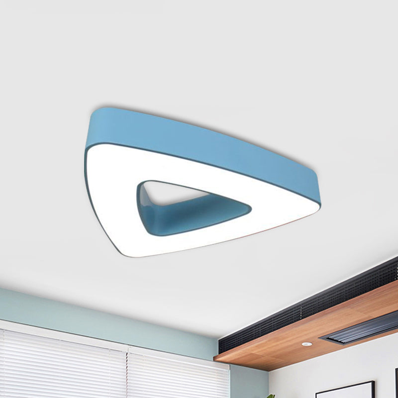 Kid's LED Acrylic Hollow Triangle Flushmount Ceiling Light in Red/Blue/Green – Warm/White Lighting