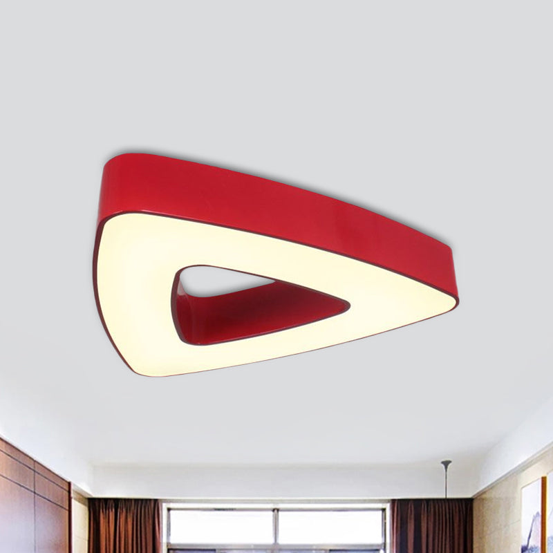 Kid's LED Acrylic Hollow Triangle Flushmount Ceiling Light in Red/Blue/Green – Warm/White Lighting