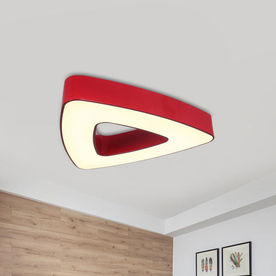 Kid's LED Acrylic Hollow Triangle Flushmount Ceiling Light in Red/Blue/Green – Warm/White Lighting