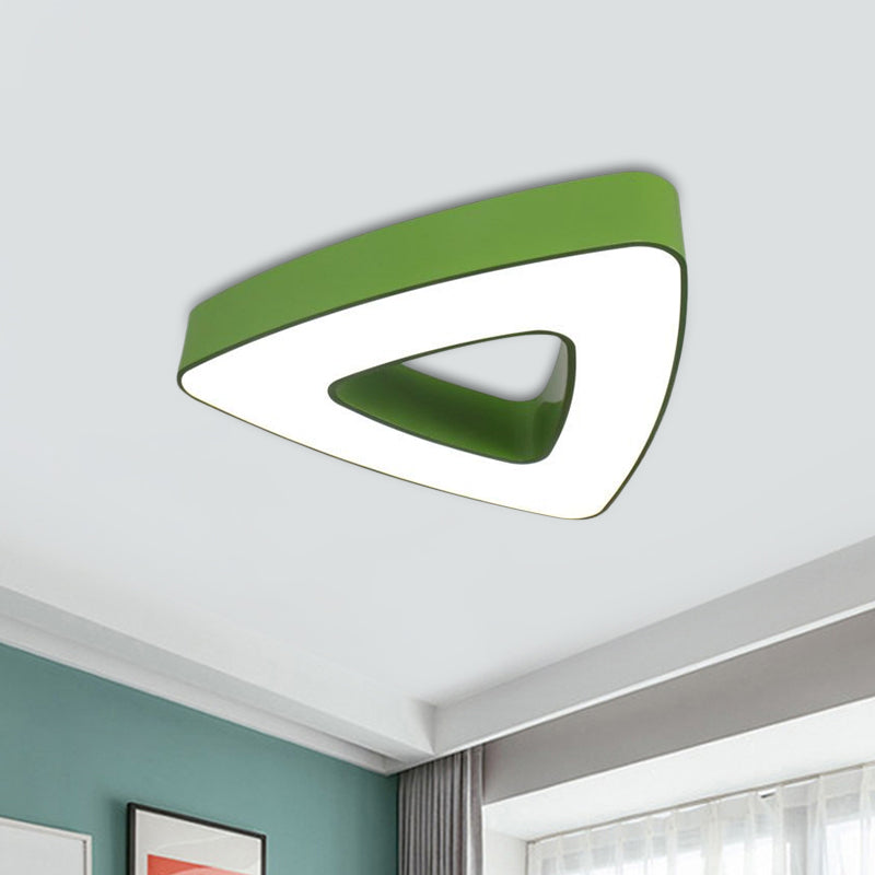 Kid's LED Acrylic Hollow Triangle Flushmount Ceiling Light in Red/Blue/Green – Warm/White Lighting